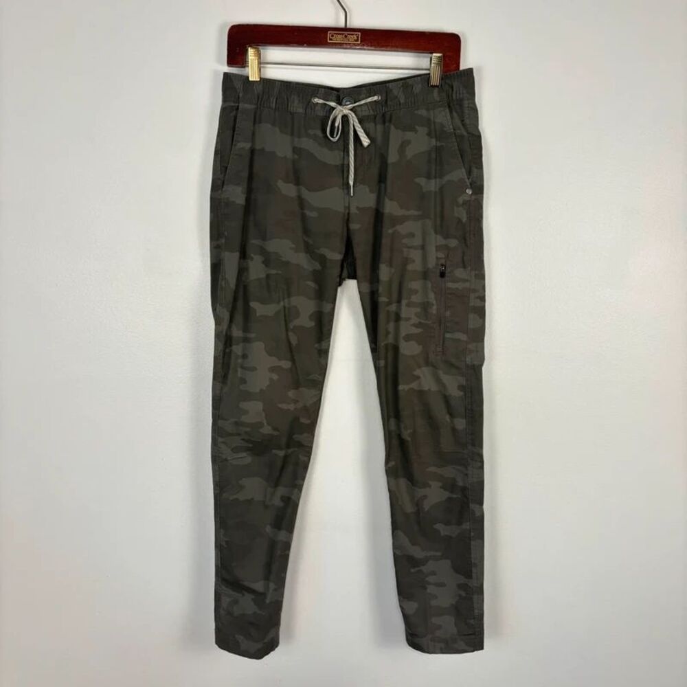 Vuori Womens Small Camouflage Organic Cotton Pants Ripstop Green Khaki